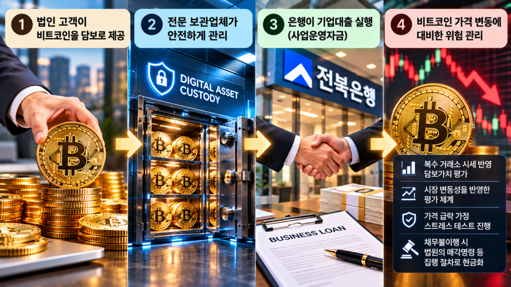 비트코인 담보 기업대출의 구조와 전문 보관업체의 역할 및 담보가치 변동 위험