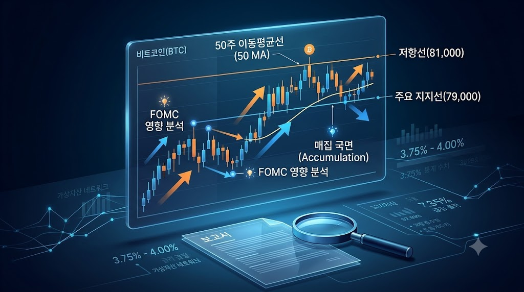 비트코인 주요 지지선 저항선 및 연준 금리 동결 영향 차트 분석