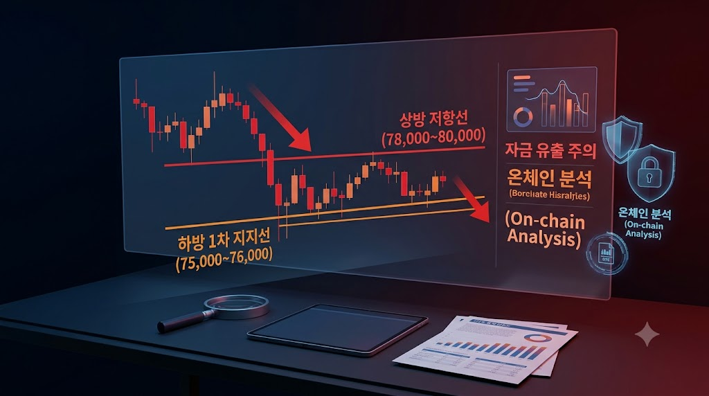 비트코인 차트 지지선 분석 및 바이낸스 이슈 영향 그래픽